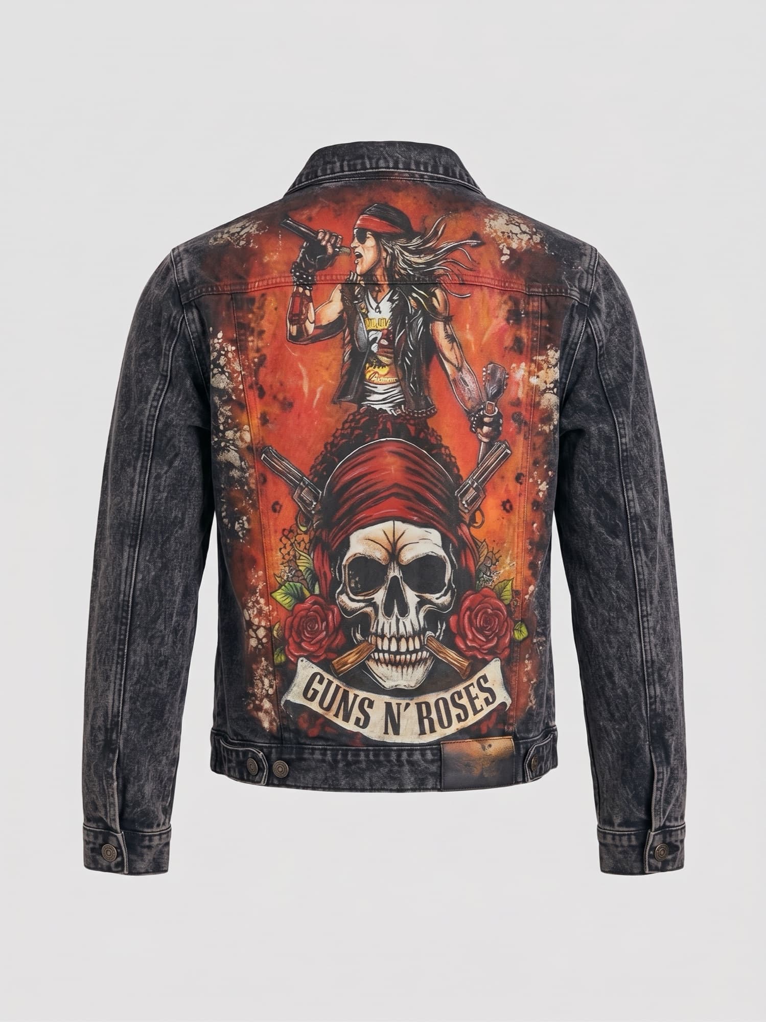 Chaqueta Nightrain Rebels completa, sobre fondo claro, con el gráfico de la espalda a la vista
